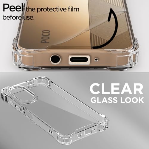 Image of Outlouders Back Cover for Poco C71 / Redmi A5 Clear Transparent PC + TPU Bumper Case with Raised Edges for Shockproof Protection (Transparent)
