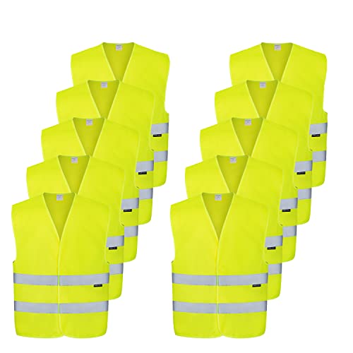WORK IDEA Warnwesten Auto, reflektierende Weste ist Zertifiziert, 360 Grad Reflektierende Sicherheitsweste für Auto PKW Motorrad Fahrrad…