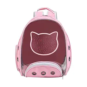 Indy Mall Pet Carrier Backpack Space Capsule Dog Cat Outdoor Carrying Bag Pink