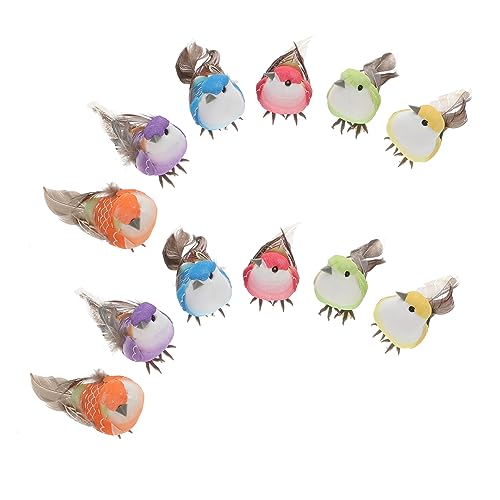 3 Set Di Vivaci Uccelli Artificiali Piumati 6 Statuette Decorazioni Per Paesaggio Ornamenti Di Realistici 12 Pezzi x 3
