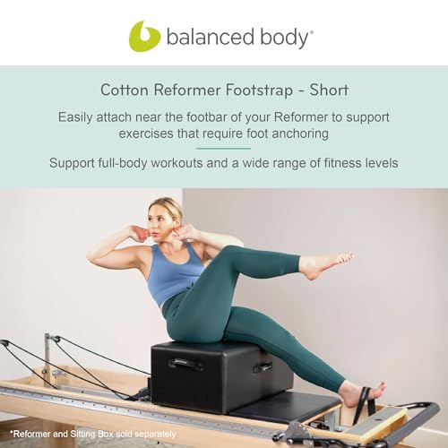 balanced body short cotton or padded footstrap for pilates reformer compatible with studio reformer with classic and infinity footbar clinical fletcher and rialto reformers accessory 255 inches