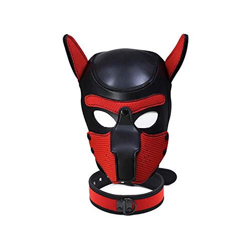ZHANTAI XWYWP Maschera di Halloween Moda Cane Testa Maschera Halloween Gioco di ruolo Cucciolo Cosplay Testa Completa con Orecchie Nightclub Spettacoli Partito GS