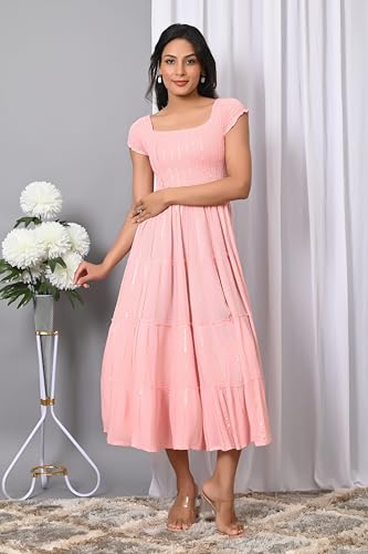 Image of IQRAAR Dress for Women Printed Midi Dress