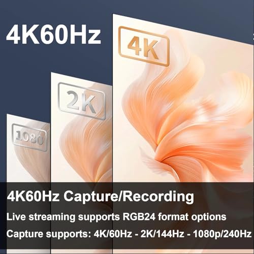 Image of MICROWARE HDMI Capture Card, 4K 60FPS HDR & VRR Passthrough Near-Zero Latency Capture Card Compatible for PS5, Xbox Series X /S, Xbox One, PS4, Switch, Windows 11