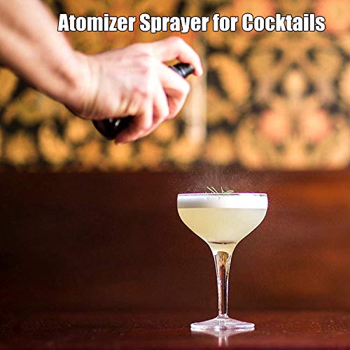Cocktail Atomizer Sprayer - 1.7OZ / 50ml, Cocktail mister Vermouth Spritzer Bitters Spray Bottle for Cocktails Portable Perfume Refillable Sprayer, SC008 (Black)4