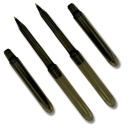 The USA Made Compact Pen – 4 Pack of Translucent Jewel Toned Aesthetic Ballpoint Pens – Chic, Compact & Colorful – for Stationery, School, Work or Journals (Onyx)