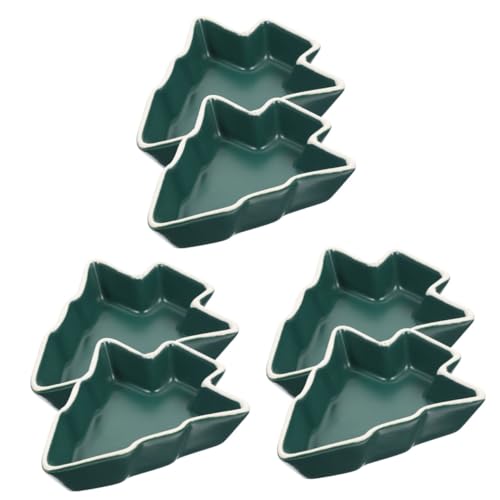 AUTSUPPL 3sets Long-lasting Christmas Tree Shapes Snack Plates Candy Trays Multi-function 2pcs*3