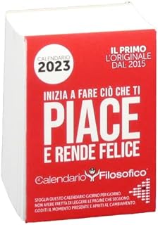 Il Calendario Filosofico 2023 Mignon, The First and Original Table Calendar with 365 Days of Philosophical Phrases, Every Day One Phrase, Designed and Created in Bologna, A8 Size 5x7 cm