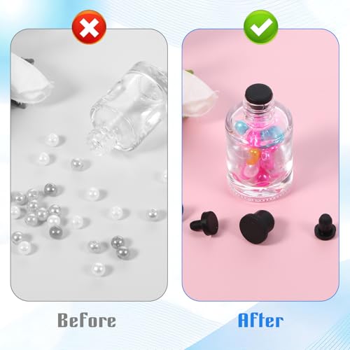 Image of 50PCS 5 Sizes Silicone Hole Plug Black Round Rubber Stopper High Temp T Shaped Plug Waterproof Button Tube End Cover Soft Flexible Plugs for 4-9.5mm Inner Diameter Hole Bottles