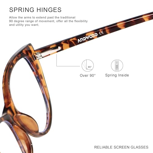 Image of ANDWOOD Blue Light Blocking Glasses Women Bluelight Blocker Computer Cateye Clear Cat Eye Eyeglasses Frame AR003