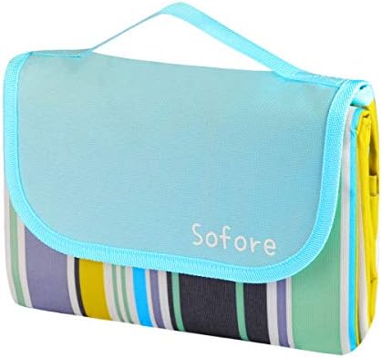 Sofore Picnic Blanket Mat with Waterproof Backing for Family, Concerts, Beach, Park Outdoor Camping Beach Blanket Mat 78"×57" 1 Sofore Picnic Blanket Mat with Waterproof Backing for Family, Concerts, Beach, Park Outdoor Camping Beach Blanket Mat 78"×57"