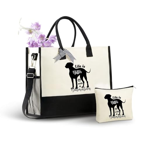 Bolsa Tote de Lona para Amantes de Dálmatas