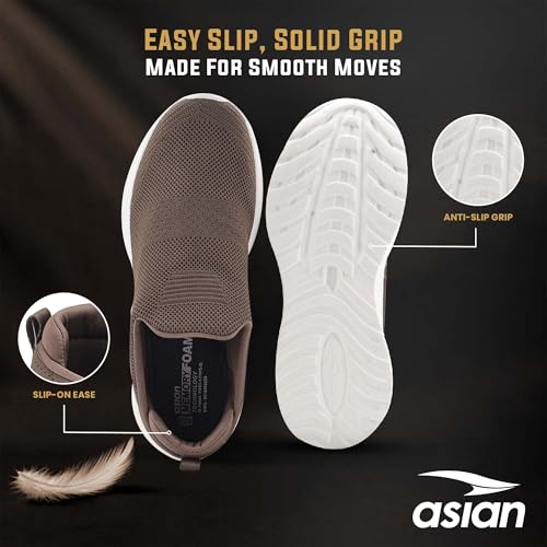 Image of ASIAN Wonderwalk-22 Men's Walking Shoes with Soft Memory Foam Insole, Breathable Knit Upper & Lightweight Bouncy EVA Sole | Ideal for Casual Wear, Jogging, & Travel