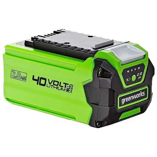 Greenworks Batterie 40V - Puissante Batterie Lithium-Ion 2Ah Pour Outils de Jardin et Électriques 40V Greenworks, Charge Rapide, Contrôle de la Charge par LED à 3...