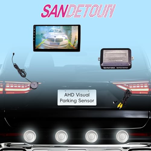 Image of LCD Parking Sensor Kit - Displays Data on Original Screen, Easy Rear Installation, Compatible with All Camera Formats (AHD, CVBS), 18 Probe Colors to Match Any Vehicle DarkRed