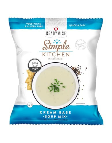 READYWISE - Simple Kitchen, Cream Base Soup, 17 Servings, MRE, Vegetarian, Food, Soup Mix, for Events, Hiking, Emergency Food Supply, Camping Essentials, or Daily Use, 1 Pack