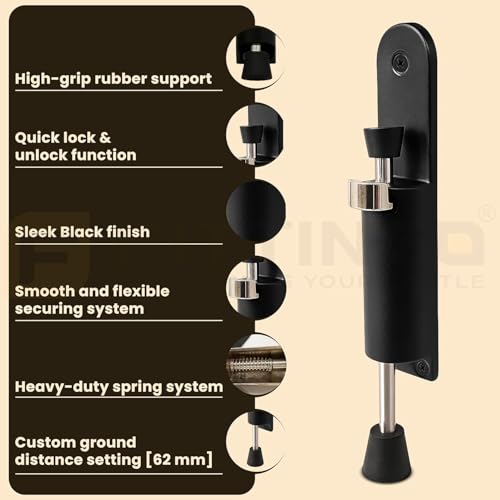 Image of Black Kick Down Door Stopper Zinc Alloy Pack of 2