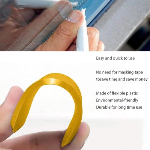 Silikon Abzieher, Fugenglätter Set, 5 Stück Silikon Caulking Werkzeug, Silikonentferner Werkzeug, Silikonfugen Abzieher, Fugenwerkzeug für Dichtstoff- und Leimabzieher I Silikonabzieher (Gelb)
