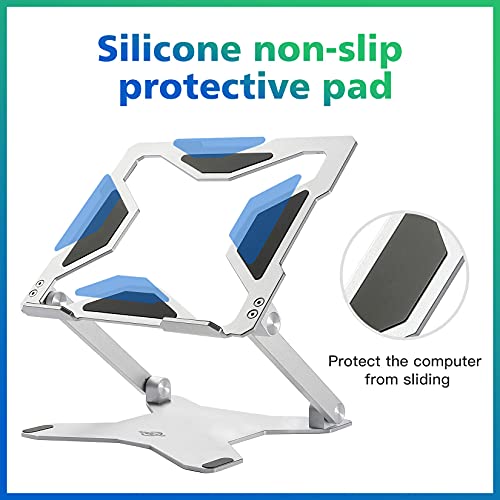 Kabcon Laptop Stand,Ergonomic Height Angle Adjustable Notebook Stand,Aluminium Alloy Computer Laptop Holder Mount,Compatible For Macbook Pro/Air,Dell Xps,Lenovo,Samsung Galaxy,Etc.up To 17’’ Laptops #TOP3