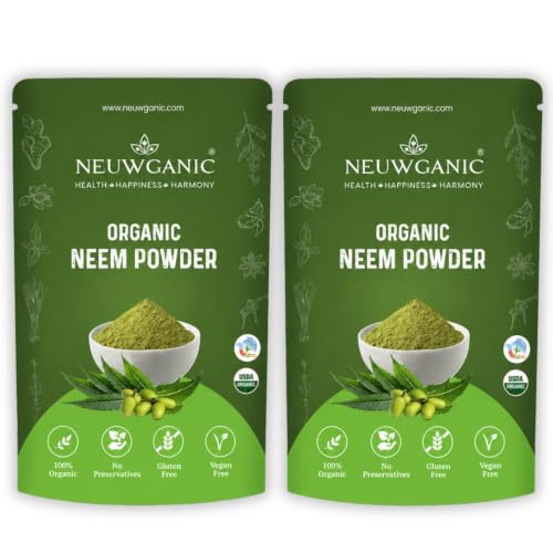 Image of Organic Neem Leaf Powder - Neem Powder for Face Pack, Eating, Hair & Skin Care - 200 Gm - Pack of 2