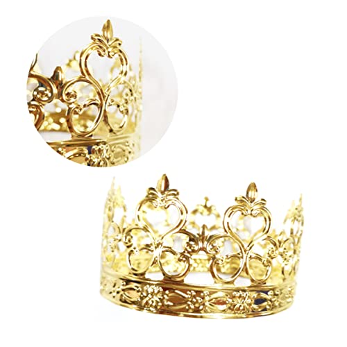 FOMIYES Décoration De Gâteau En Forme De Couronne En Métal Accessoire De Gâteau Danniversaire Fournitures De Fête Pour Enfants Motif Doré Élégant Pour Garçons Et Filles