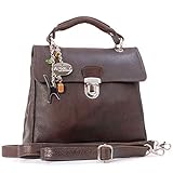 Catwalk Collection Handbags - Women's Leather Cross Body Bag - Medium Top Handle Bag - Adjustable Detachable Shoulder Strap - PANDORA - Brown