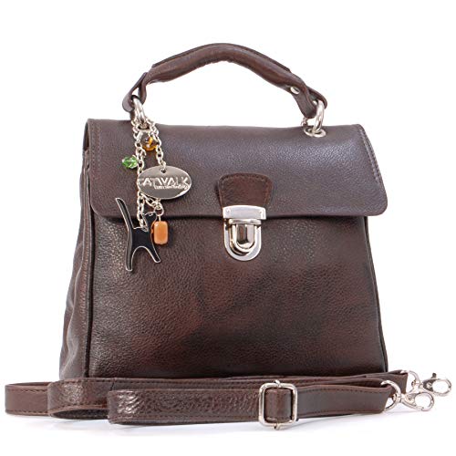 Catwalk Collection Handbags - Cuir Véritable - Sac porté épaule avec Bandoulière réglable et détachable/Sac à Main/Sac Bandoulière/Sac Besace/Sac Porté Croisé - Femme - PANDORA - Marron Cover