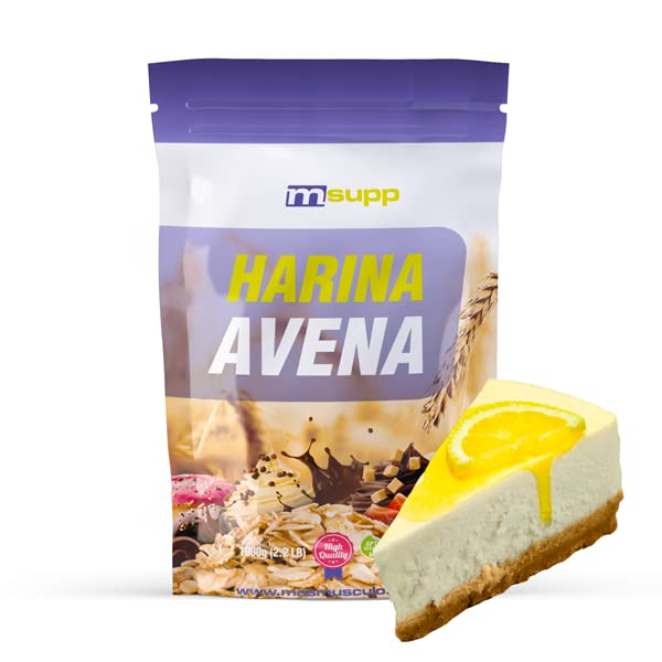 MM Supplements - Harina de Avena - 1 kg - Fuente de Proteína - Favorece Flora Intestinal - Saciante Apetito - Tarta Queso con Limón