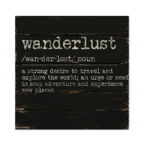 Wanderlust panneau bois decoration murale chretienne cadre maison 40x40cm