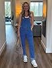 luvamia Women's Casual Adjustable Denim Bib Overalls Jeans Pants Fashion Loose Overall Jumpsuits Classic Blue Size Small #4