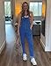 luvamia Flexclusive Women's Casual Adjustable Denim Bib Overalls Jeans Pants Fashion Loose Jumpsuits Overalls for Women Classic Blue Size Medium