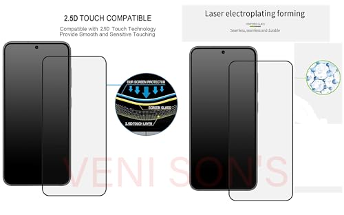 Image of VENI SON'S Scratch Resistant Edge to Edge Tempered Glass Screen Protector Guard Compatible For Lava Z2 / S