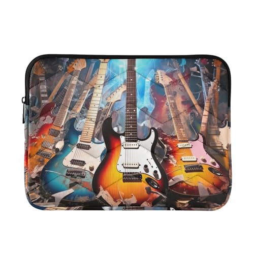 Funda para portátil 13-14 pulgadas impermeable con patrón guitarras