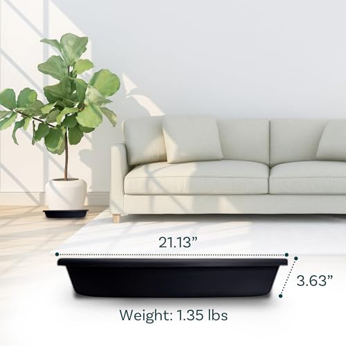 The HC Companies Flower Pot Saucers - Plastic Plant Saucer for Outdoors & Indoors - Traditional Design Plant Pot Trays for Water Drainage - Durable & Stylish Round Plant Tray (21-inch Black) - Thumbnail 3