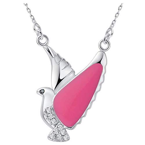 Collier Argent Sterling 925 Colombe de la Paix cadeau idéal bicolore