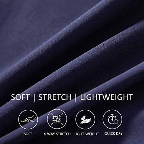 Baleaf Women's 7" Athletic Long Running Shorts Quick Dry Workout Hiking Shorts High Waisted Zipper Pocket Navy L #TOP4