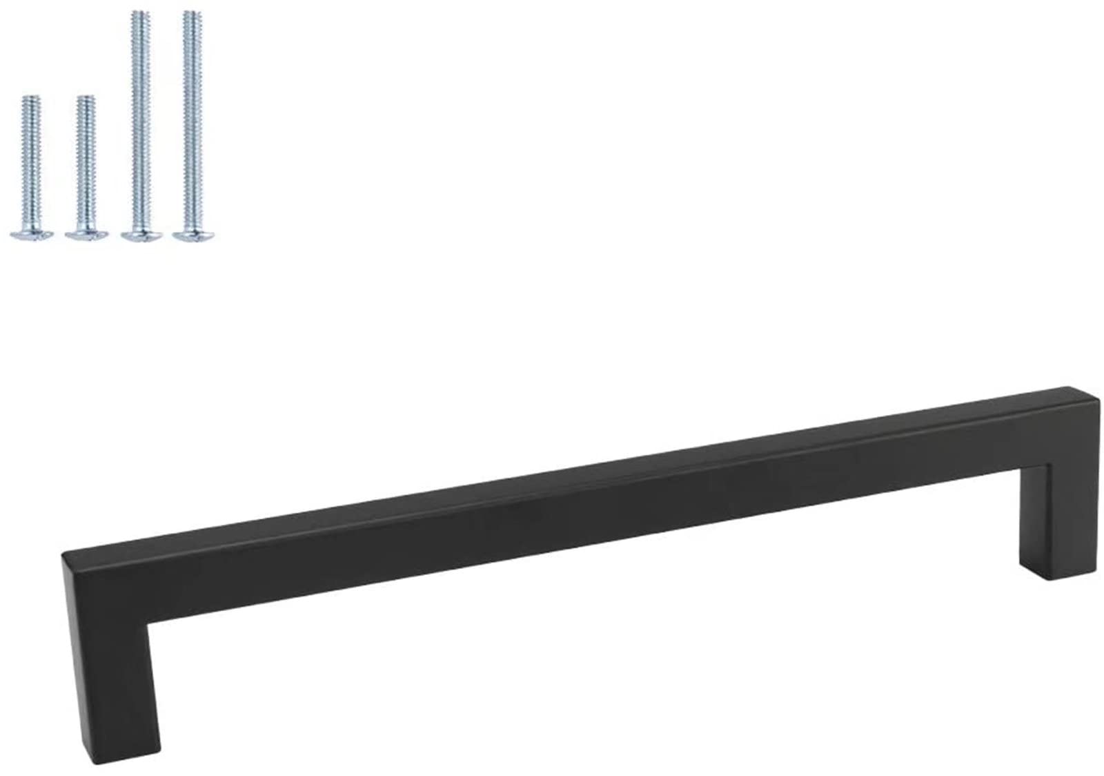 Poignées d'armoire de salle de bain noires carrées 160 mm lot de 20 pièces