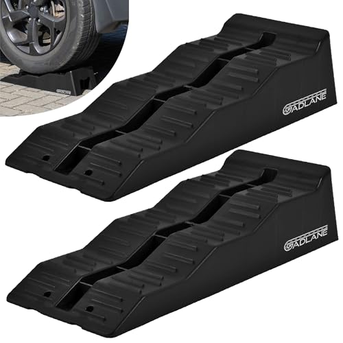 GADLANE Auffahrkeile für Wohnmobil - 3 Stufen Caravan Levelling Ramp Set Auffahrkeile für Wohnwagen Stufenkeile Wohnmobil mit Anti-Rutsch-Rillen (Tragfähigkeit: 4 5 Tonnen) 2 Stück - Schwarz