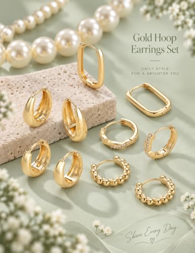 9 Pairs Small Gold Earrings - image 2