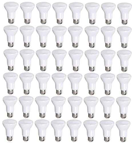 48 Pack 90 CRI BR20 LED Bulbs - 6W Equivalent to 50W, 4000K Cool White Dimmable Flood Lights, Indoor/Outdoor Use, UL-Listed, Energy-Efficient Soft White LED Light Bulbs