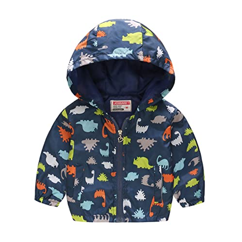 Generic Boys Rain Jacket with Detachable Hood Lightweight Raincoats for Kids 3T Rain Jacket Boys 3T Rain Jacket Boys (Navy, 4-5 Years)