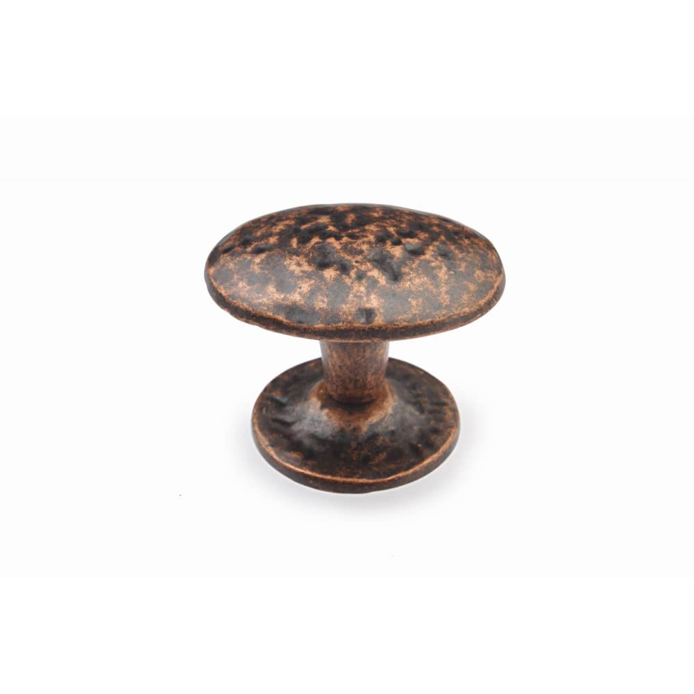 khtumeware 10 Pack Rustic Antique Copper Cabinet Knobs 1-3/4 Inch Backplate