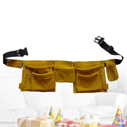 Pochette à outils sécurisée et ceinture multifonction en cuir kaki - 5