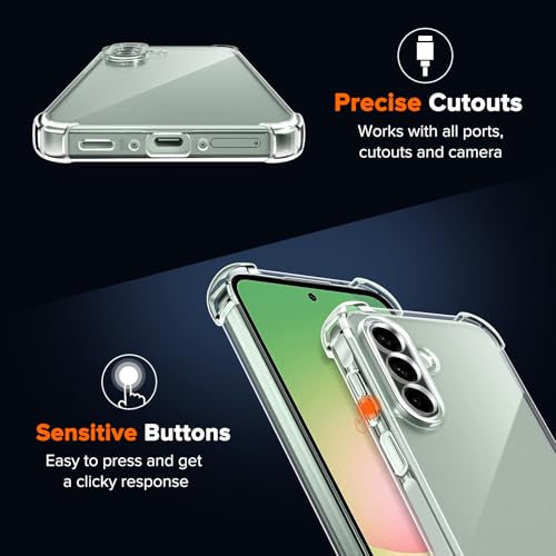 Image of Lustree Back Cover Transparent Case Compatible with Samsung Galaxy M13 5G | Clear + TPU Case with 4 Corner Air Cushion Protection & Camera Protection | Slim& Stylus Cover