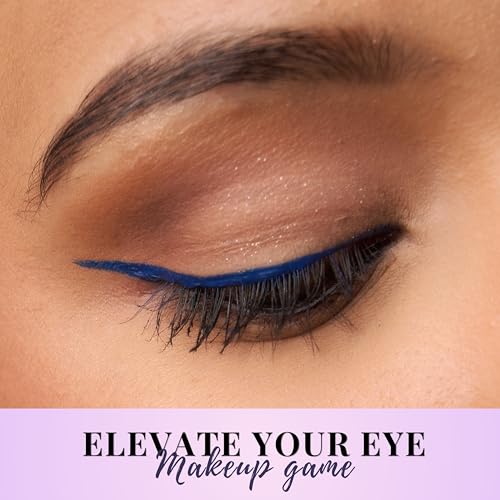 Image of TEE ESS Waterproof Liquid Eyeliner, Long-Lasting Smudge-Proof Formula with Fine Precision Tip, Quick-Drying Intense Finish for Winged, Bold & Everyday Eye Makeup (Blue)