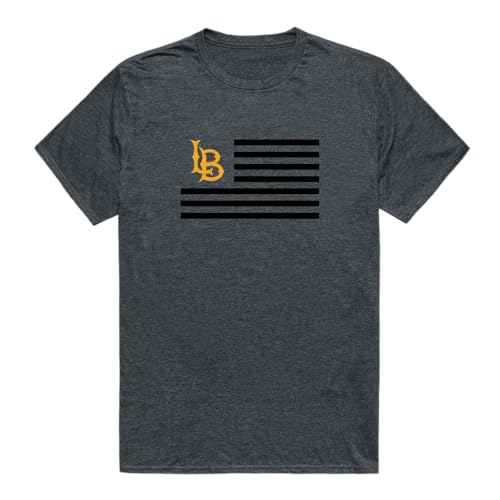 W Republic Long Beach State Beach Flag Tees, Charcoal Grey, Large