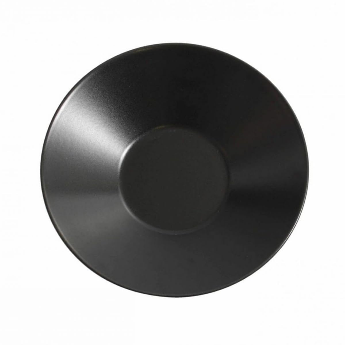 Assiettes rondes LINA, set de 12 assiettes creuses, plat à soupe, pâtes en porcelaine noir - diamètre 23 x hauteur 5 cm