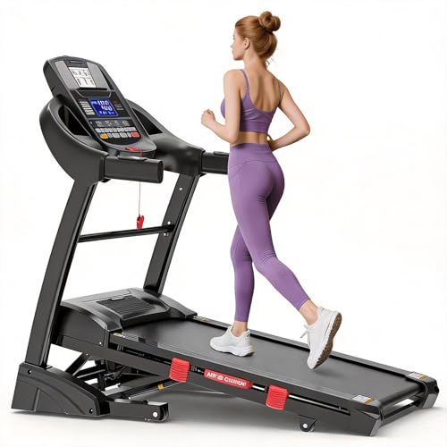Image of 4.75 HP Folding Treadmill for Home with 15% Auto Incline, 300LB Capacity, 10MPH Speed, App & Bluetooth Speaker, LCD Display, Portable Treadmill Running Walking Machine, Shock Absorption