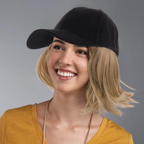 DOITOOL Adjustable Canvas Baseball Cap with Hair Extensions for Women Summer Sun Hat Lightweight Wig Hat for Travel and Daily Wear - Image 4