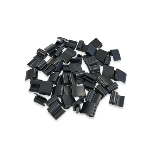 Clips de Fixation pour Lamelles d'Occultation PVC sur Grillage Rigide Gris Anthracite 7016, Sachet de 50 Pièces (Gris Anthracite)